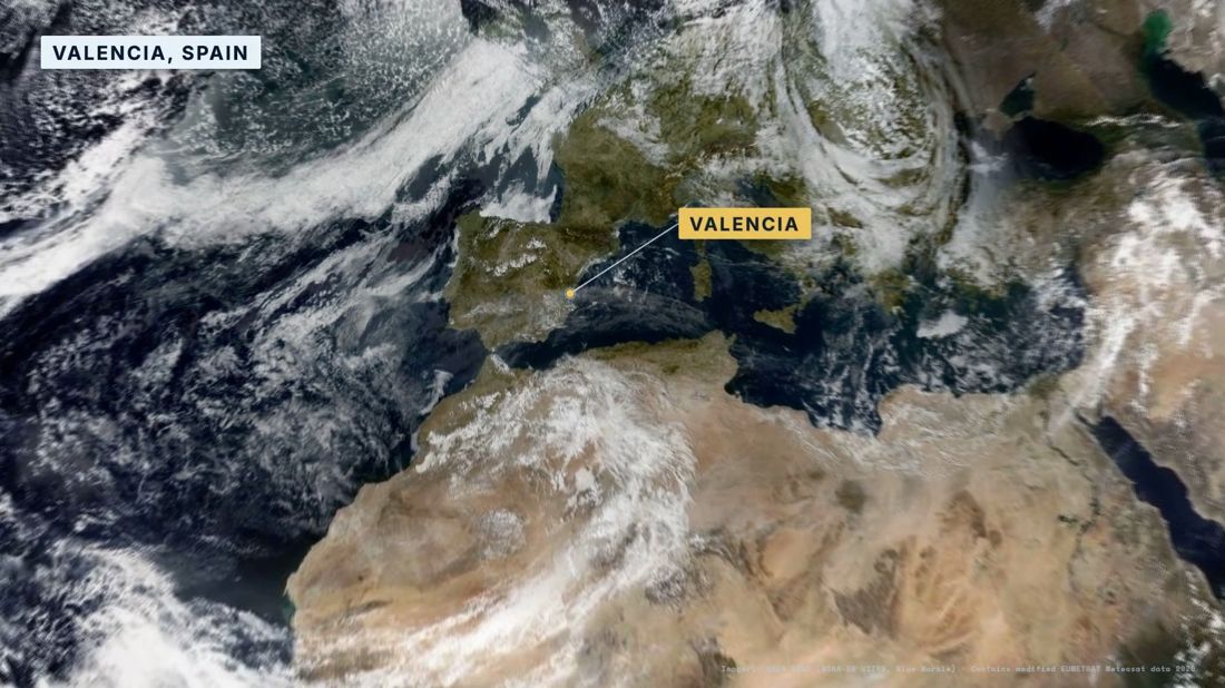 The Earth from orbit, the camera pushing in on Spain
